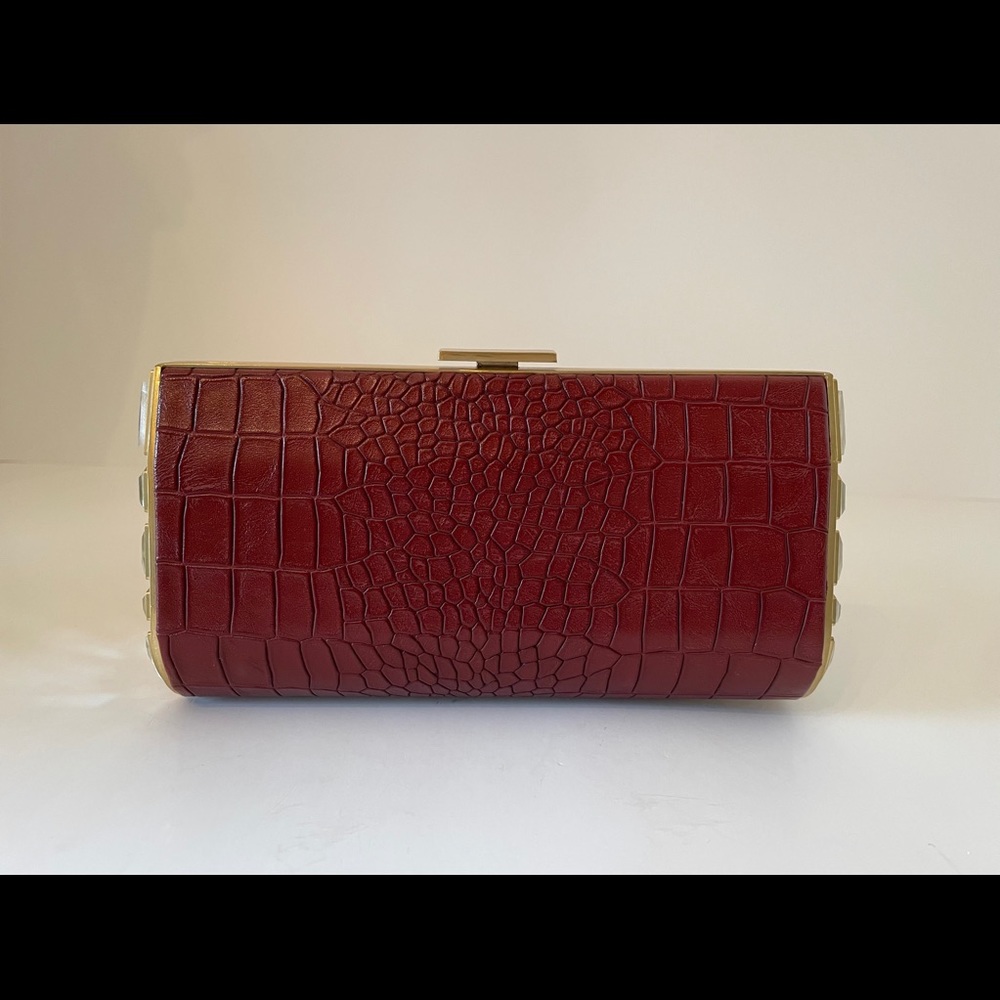 La Regale Leather & Crystal Clutch